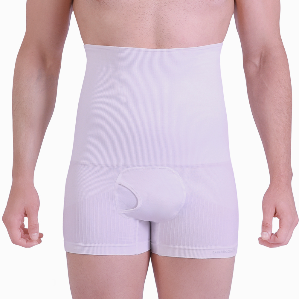 007CWH-FRONT Faja para hombre blanca
